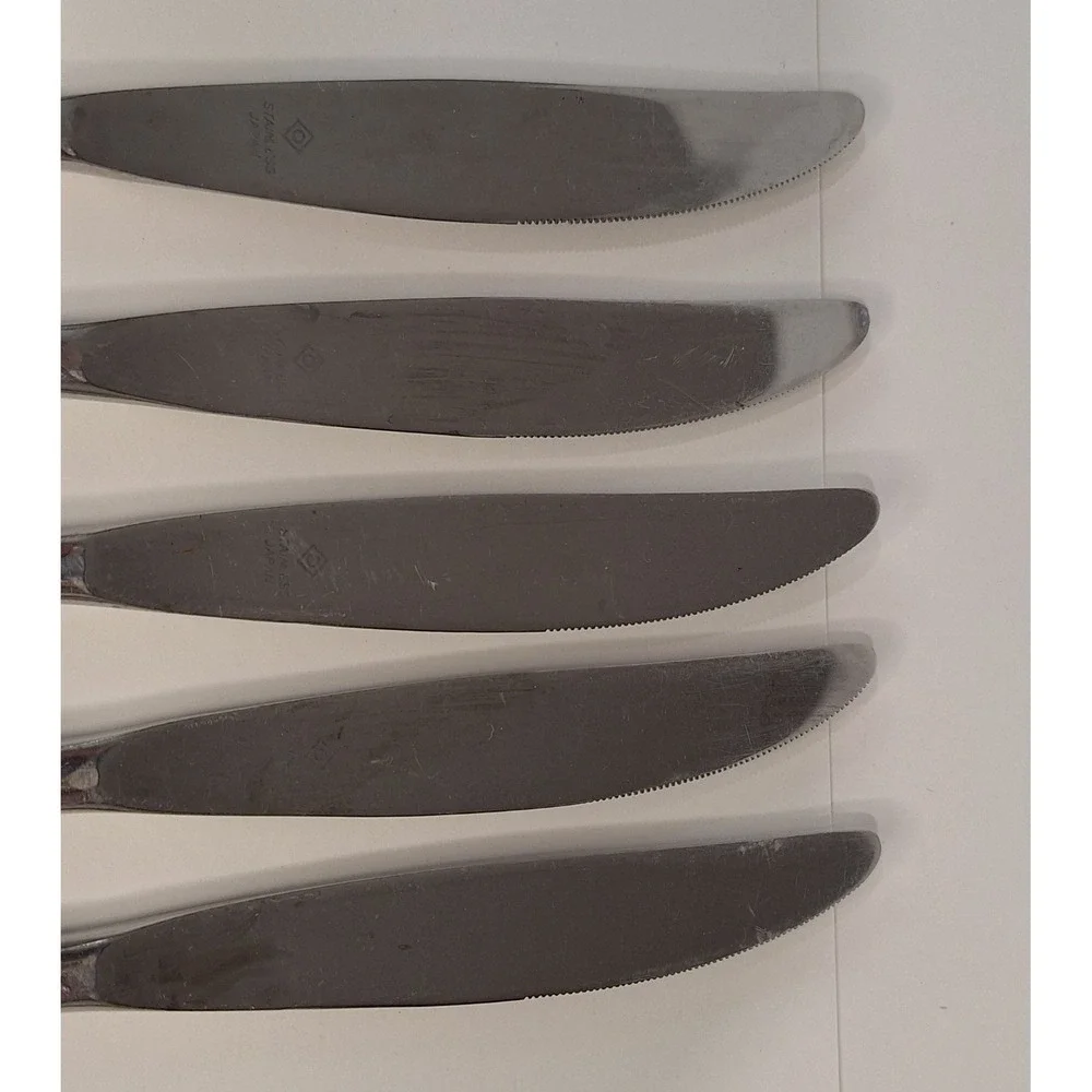 Oneida‎ Northland Pasadena Black Accent Lot Of 5 Dinner Knifes Japan Flatware